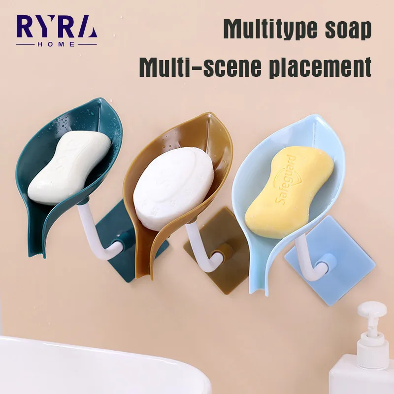 Leaf Shape Suction Cup Soap Dish Wall mounted Dual Purpose Soap Dish