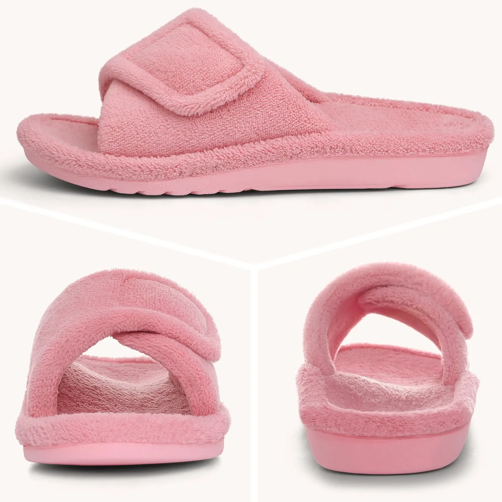 Asgard Winter Fluffy Orthopedic Slippers Open Toe Memory Foam Slippers Indoor Outdoor Adjustable Straps Warm Cozy Anti-slip Shoe 3