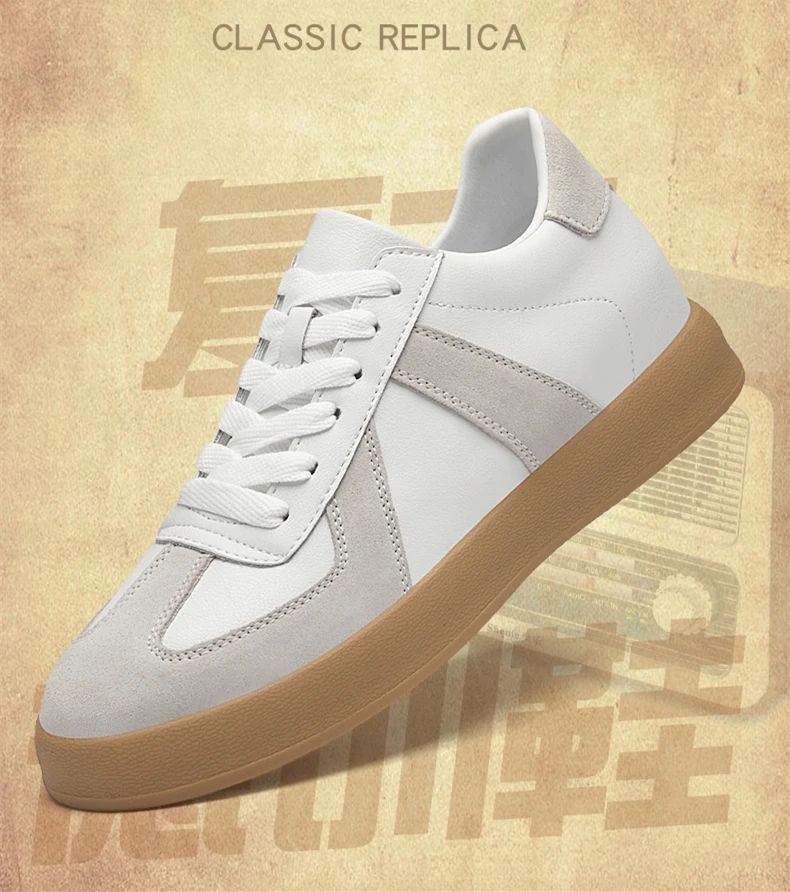 Elevator Sneakers For Women&Men Shoes Genuine Leather Height Increasing Shoes Lace Up Trainers Ladies Flat Shoes For Men