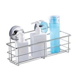 Premium Stainless Steel Suction Cup Shower Organizer - No - Drill Heavy Duty Bathroom Shelf Caddy (1 Pc)
