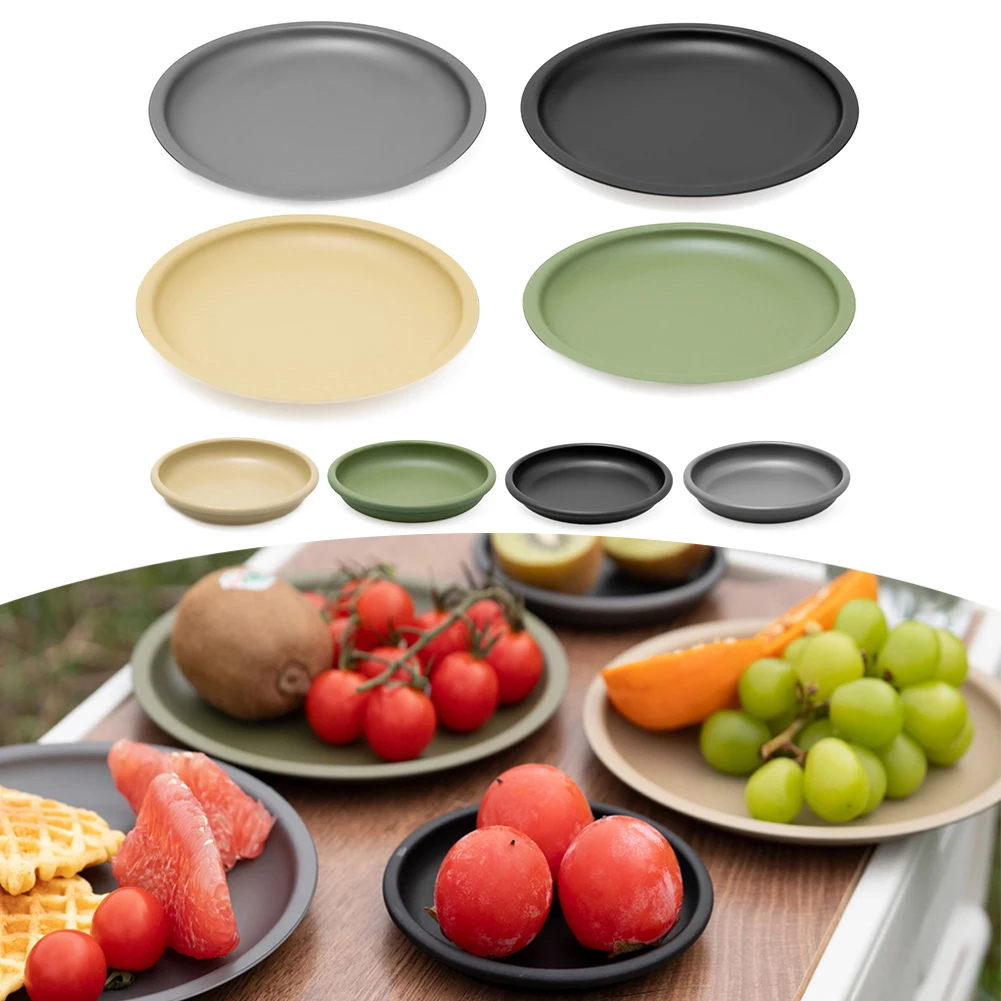 알루미늄 합금 캠핑 작은 접시 접시, 논스틱 코팅, 가열 가능한 디너 플레이트, 야외 캠핑 요리 용품, 내구성