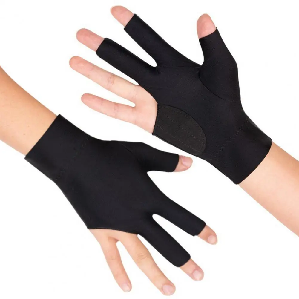 

1Pc Billiards Glove 3-Finger Anti-slip Sweat-absorbing Men Women Right Hand Snooker Cue Sport Glove Billiards Accessories