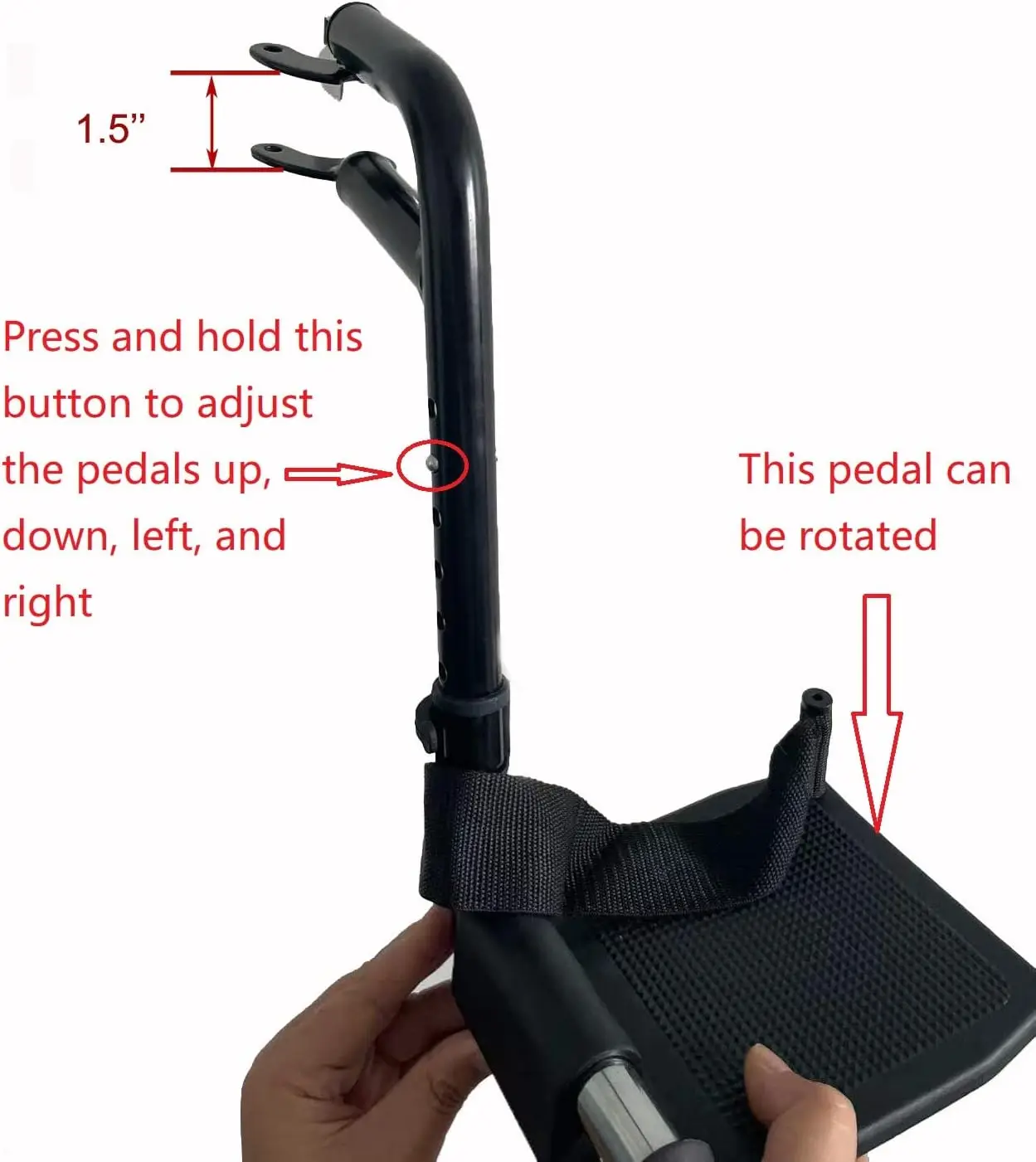 Wheelchair Elevating Legrests ，Composite Footplates Non-Padded Calf Supports,for Standard Wheelchairs,1 Pair 2