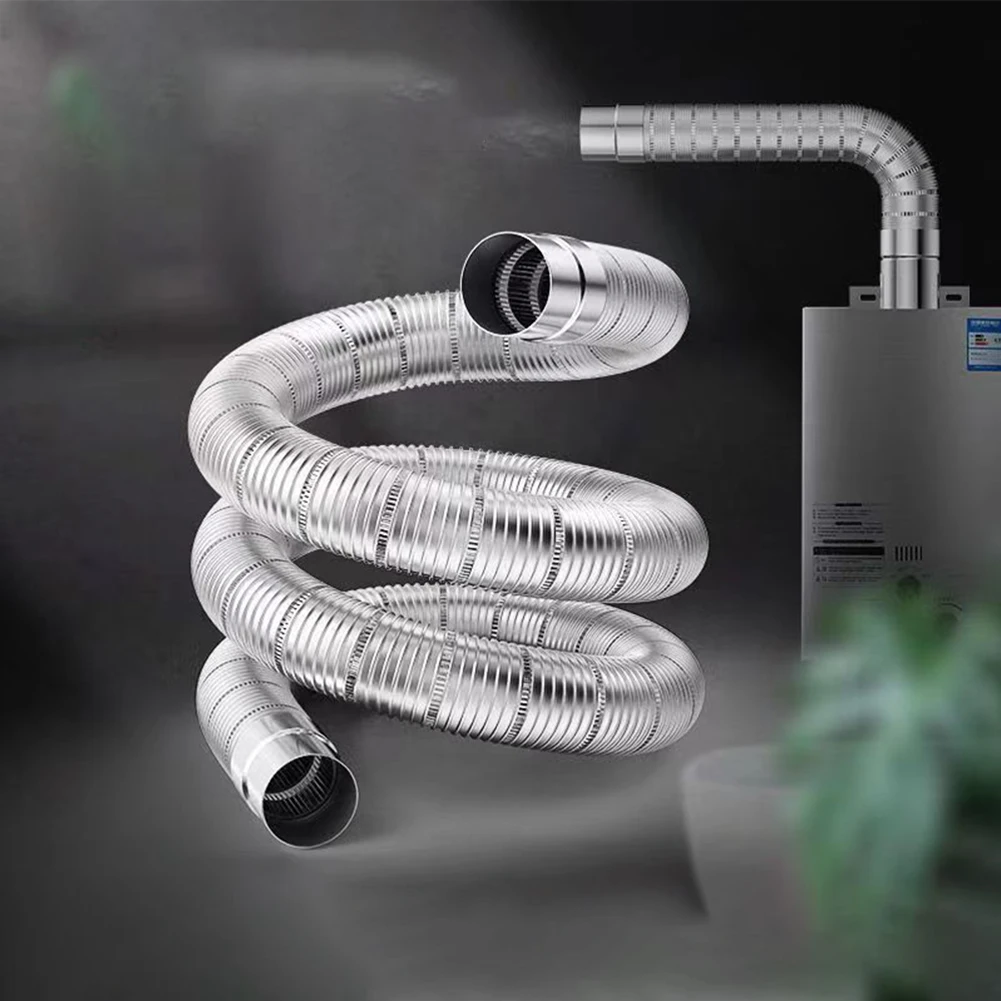 

Elbow PipeS Chimney Liner Bend Multi-Flue Stove Pipe Stretching Flexible Hose Stainless-Steel Heater Exhaust Tube Connector