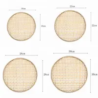 18/22/26/30/cm Hand Woven Bamboo Sieve Prforated Fried Food Fruit Dim Sum Dish Handicraft  Storage Basket 6