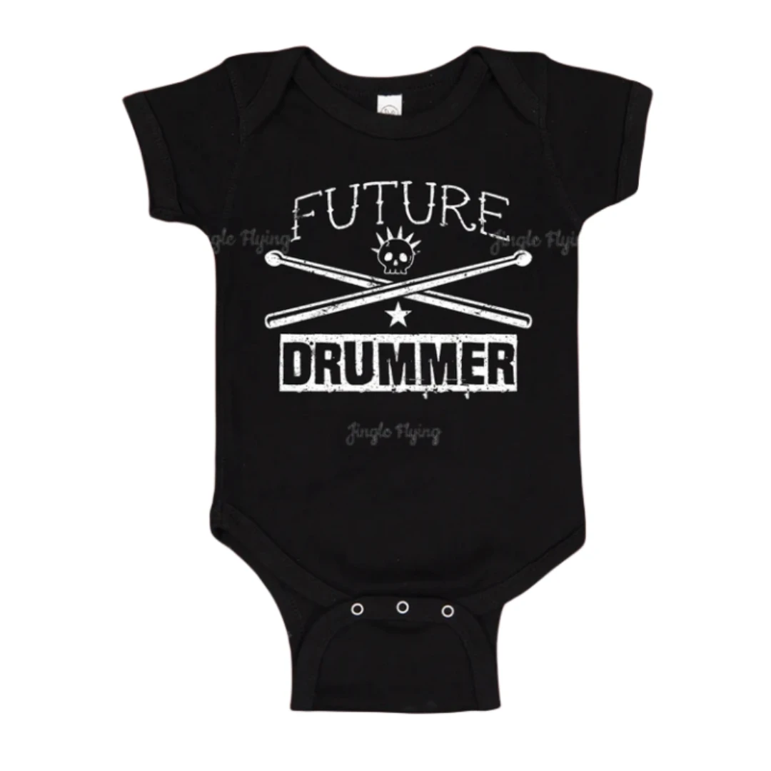 Future Batterista Baby Body One Piece O Toddler T-Shirt My Daddy'S The Batterist Born To Play Drumming Buddy