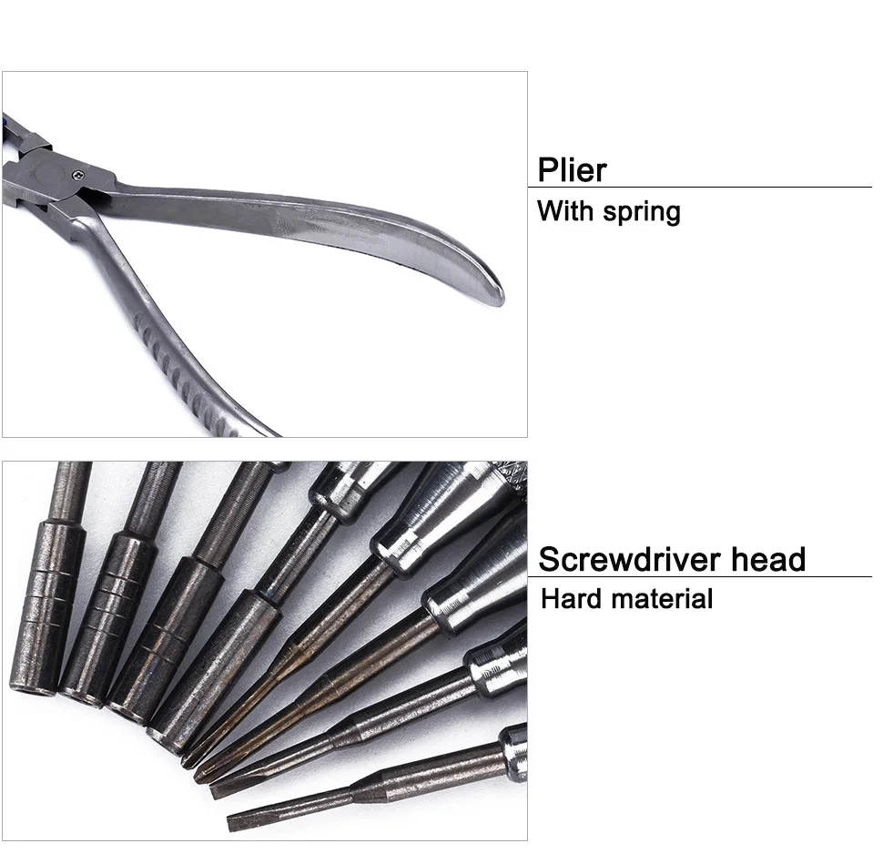 Optical Tools Rimless Disassembly Pliers Set Silhousette Glasses Eyeglass Plier Tool Kit With Screwdrivers