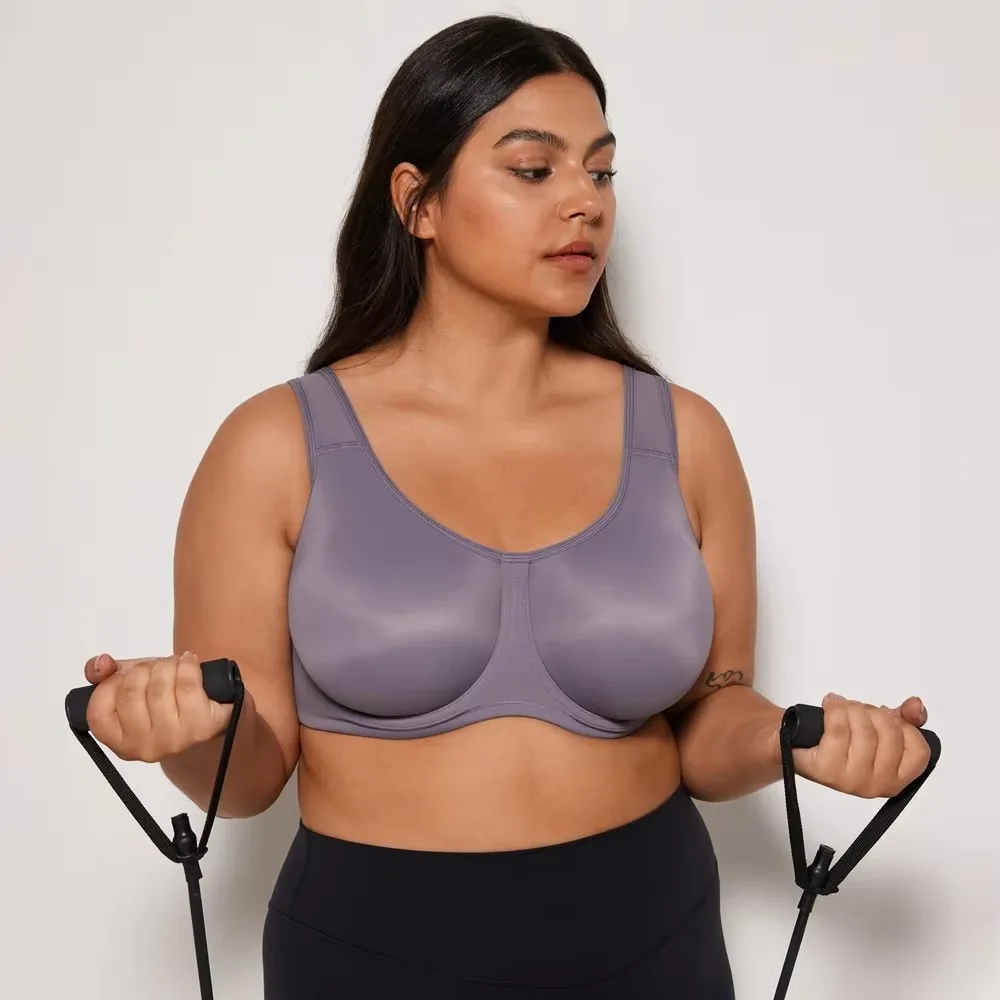 SYROKAN Sport Bra Women Max Control Gym Fitness Tops Activewear Beathable Yoga Curve Underwear High Support Plus Underwire 2