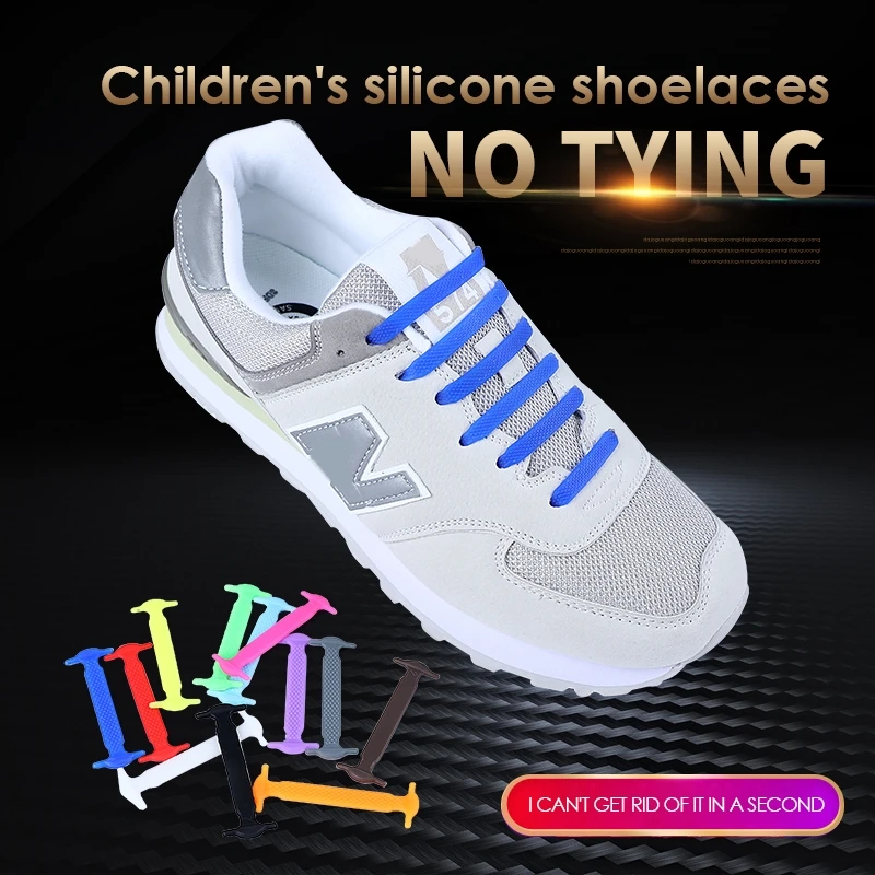 Shoe Laces Shoelaces Without Ties Elastic Shoelaces Elastic Shoe Laces 12Pcs/Lot Child No Tie Shoelace Elastic Silicone Quick Put On And Take off for Unisex