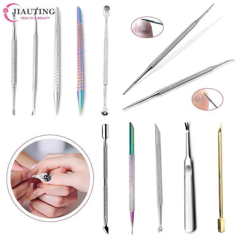 

1/3PCS Stainless Cuticle Pusher Remover Spoon Trimmer Metal Double-Ended Finger Dead Skin Push Nail Art Manicure Pedicure Tool