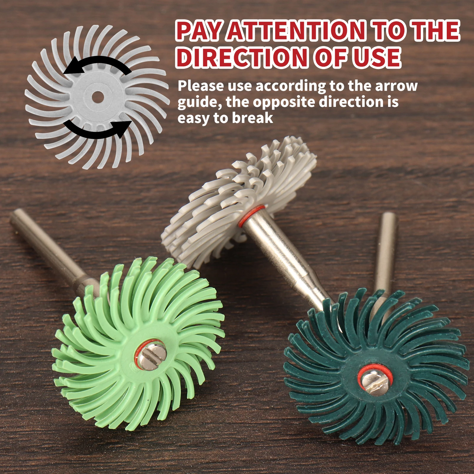 42pcs Radial Bristle Disc Kit For Rotary Tool - Mixed Grit 80 To 2500, 1/8" Shank, For Polishing & Sanding