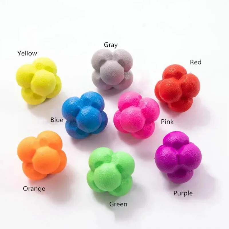 5.5cm High Level Hexagonal Reaction Ball For Improve Agility Coordination Reflex Exercise Sports Fitness Workout Training Ball