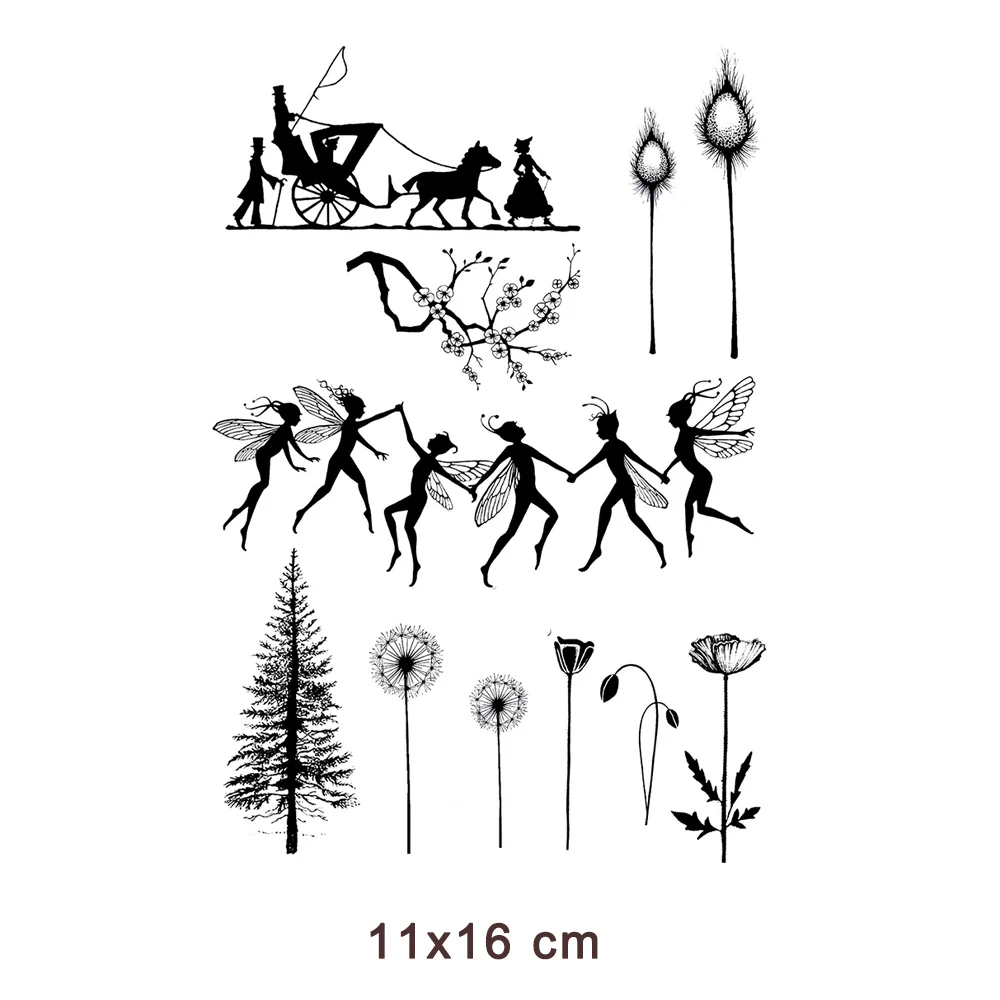 

New Arrivals Fairy Clear Stamps Seal for DIY Scrapbooking Card Plants Rubber Stamp Making Photo Album Handemade Crafts