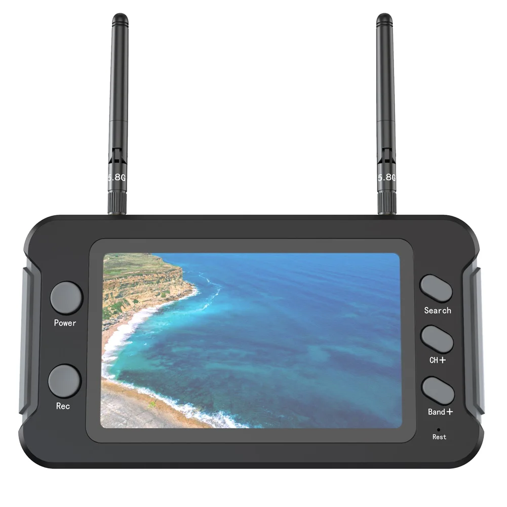 FPV-Brille 4,3 Zoll 800x480 DVR 5,8 GHz 40 Kanäle Empfänger Zweikanal-Antenne