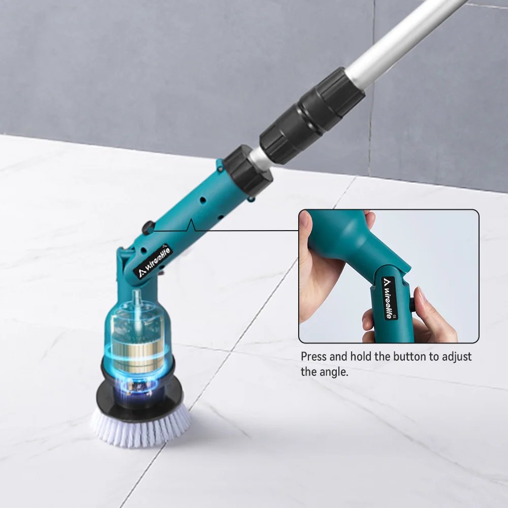 8 IN 1 Electric Cleaning Brush Cordless Electric Spin Scrubber Extension Handle Cleaning Tool For 21V 18V Battery electric cleaning brush