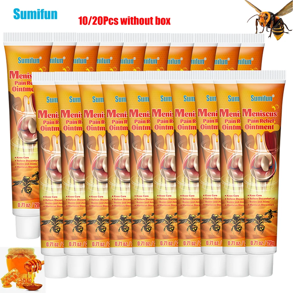 10/20Pcs Sumifun Bee Venom Knee Cream Synovitis Meniscus Pain Relief Ointment Rheumatism Arthritis Joint Sprain Ache Plaster 20G pain relief cream knee pain relief cream