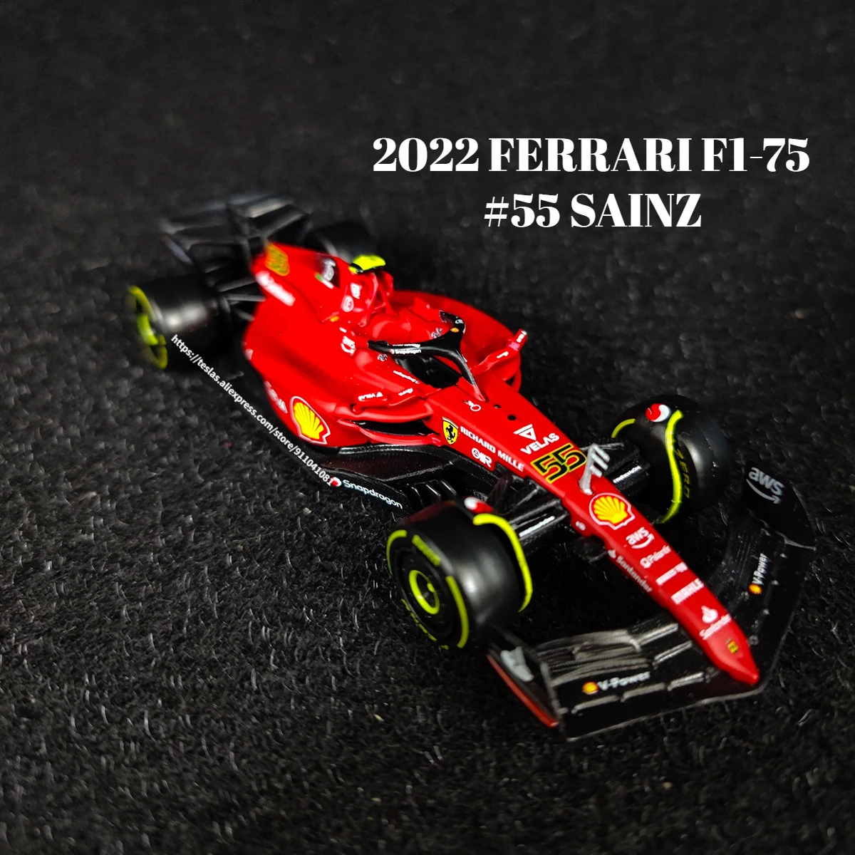 

Копия модели гоночного автомобиля Bburago 1: 1 F1 2022 Ferrari F1-75, #16 ручная коллекция, игрушка для мальчика Sainz Formula 1