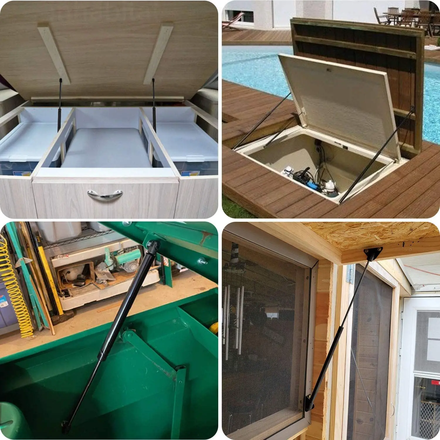 2Pcs 800N 가스 스트럿츠 300/350/400/450/500/600mm 바 가스 스프링 리프트 지원 부츠 보닛 자동차 캐러밴 도어 해치 보트 버스 창