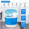 ZenStyle Portable Washer Compact Twin Tub 9.9 LB Mini Top Load Washing Machine Washer/Spinner w/ 6.57 FT Inlet Hose 3