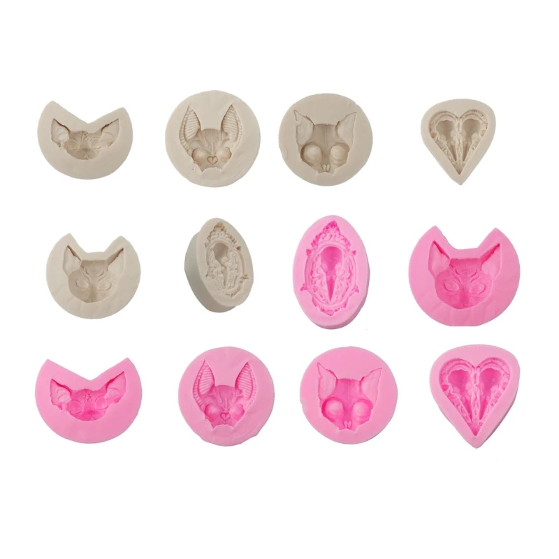 

Halloween Cat-Epoxy Resin Mold Devil Cat-Head Silicone-Casting Mold for DIY-Crystal Home Desktop-Decor Cake Decoration