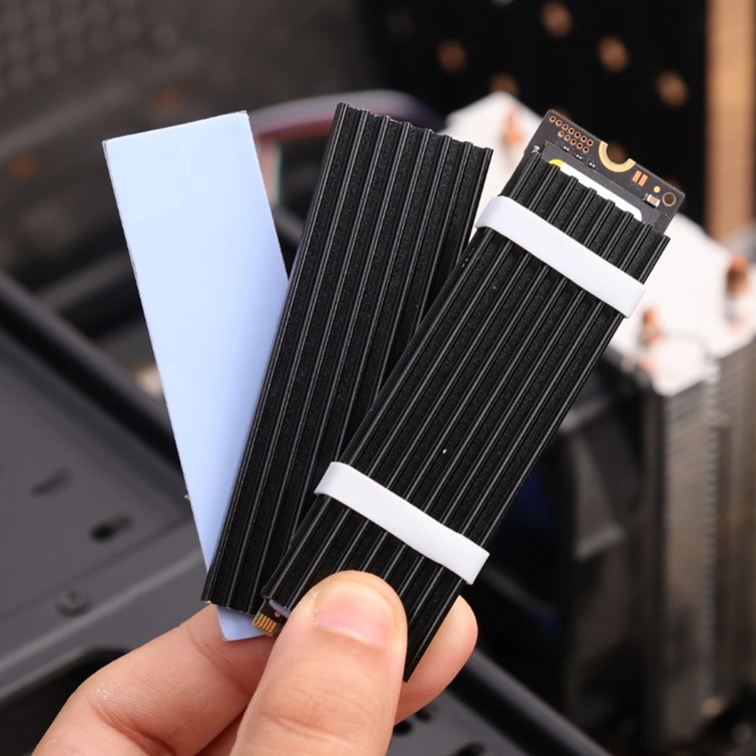 Aluminum M.2 NVME SSD Heastink with Nano Thermal Pads Copper  M2 2280 SSD Heat Sink Cooling Thermal Pad For PS5 Desktop PC