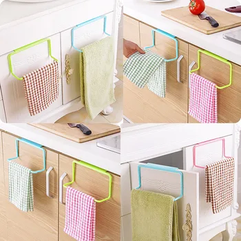 Cabinet Towel Organizer Holder Kitchen Rack Hanger Hanging Bathroom Cupboard Kitchen Dining & Bar Organizer Soup Can Storage 4