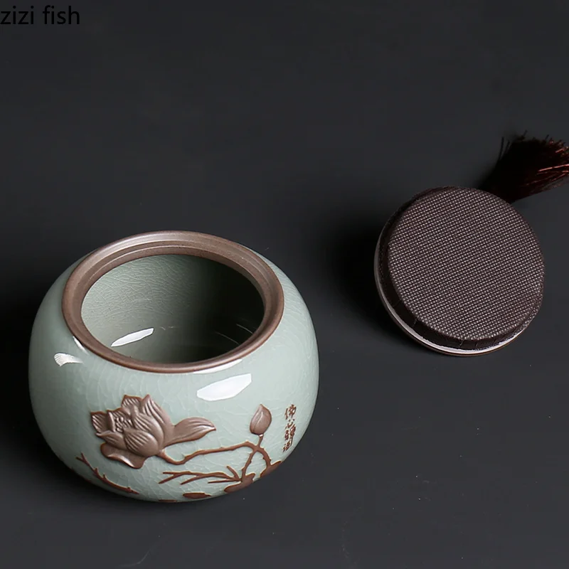 Ceramic Tea Caddy Storage Tank Sealed Jar Candy Jar Tea Box Sugar Bowl Organizer Home Food Container Decorative Jars Can Tea Canister