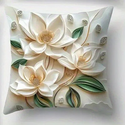 Floral 3D PillowcaseBling ,Sofa bedroom cushion cover, single-sided printing, without pillow core