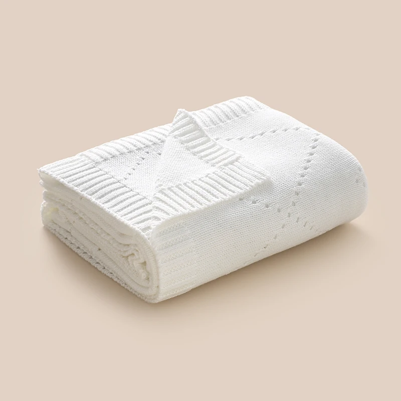 Baby Blankets for New Born Boys Girls 90*70cm Cotton Knitted Infant Stroller Bedding Swaddle Wrap Quilts Plaid Toddler Throw Mat - 3