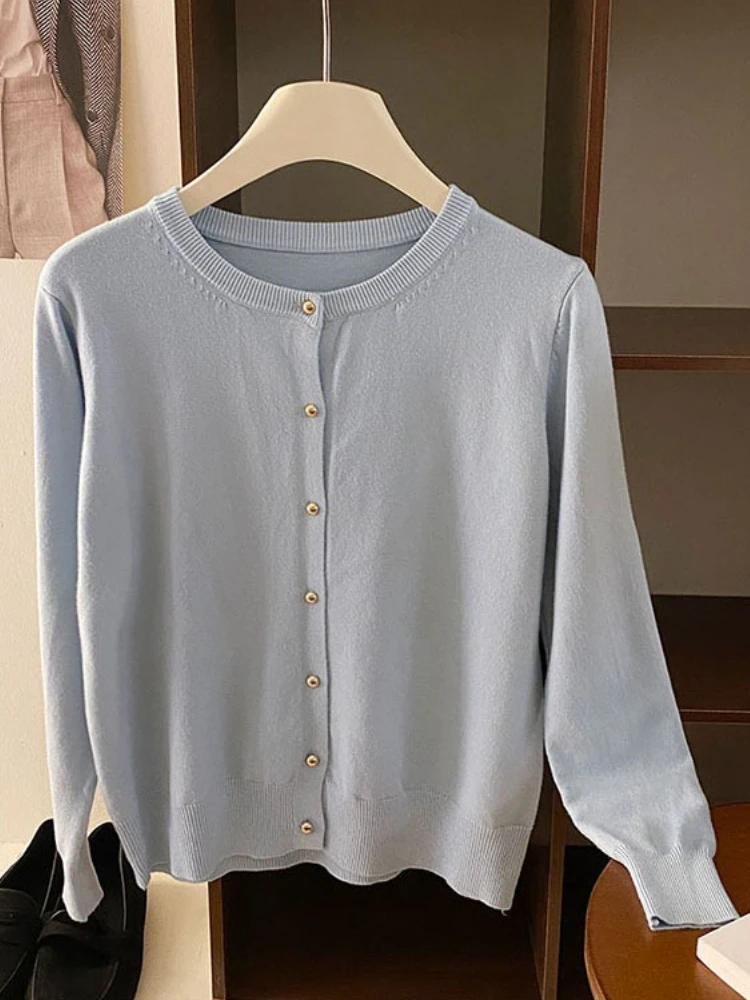 Zjaiss Women's Tops 2025 Autumn Winter New Cardigan Retro Single Breasted Female Casual Solid Long Sleeve Knitted Sweater - Image 5