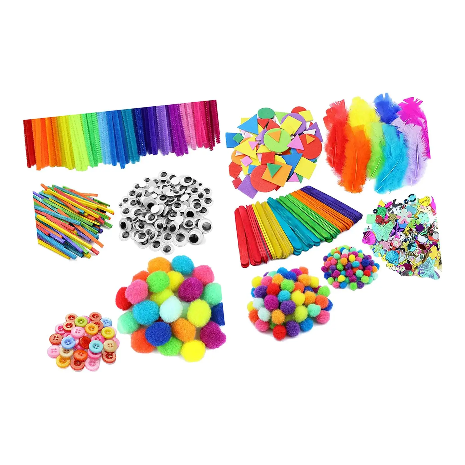 

1000 Pieces Crafts for Kids Ages 4-8 Age 4-6, 8-12 Toddlers Craft Materials Set for School Party Favors Home Crafting Project
