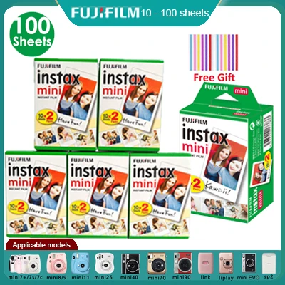 10-200 Fogli Fujifilm Instax Mini 11 9 7S 90 Pellicola Bordo Bianco Carta Fotografica A Colori Da 3 Pollici Per Fotocamera Istantanea Fujifilm (Due 11