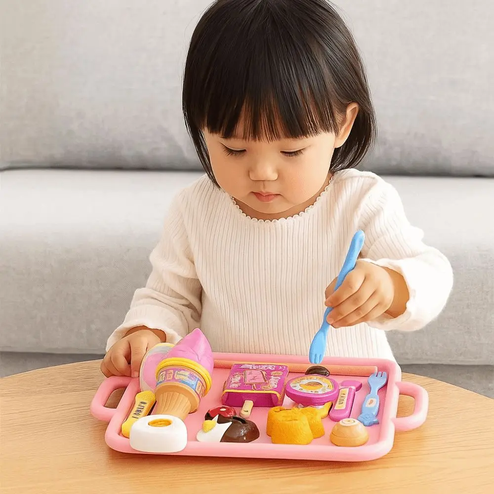 Little BearShape Pudding Feeding Set Pretend Play Early Education Lunch Box Pudding Kawaii Role Play Play House Toys