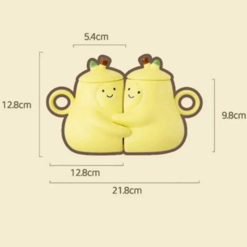 Ceramic Hugging Pear Coffee Mugs for Couples