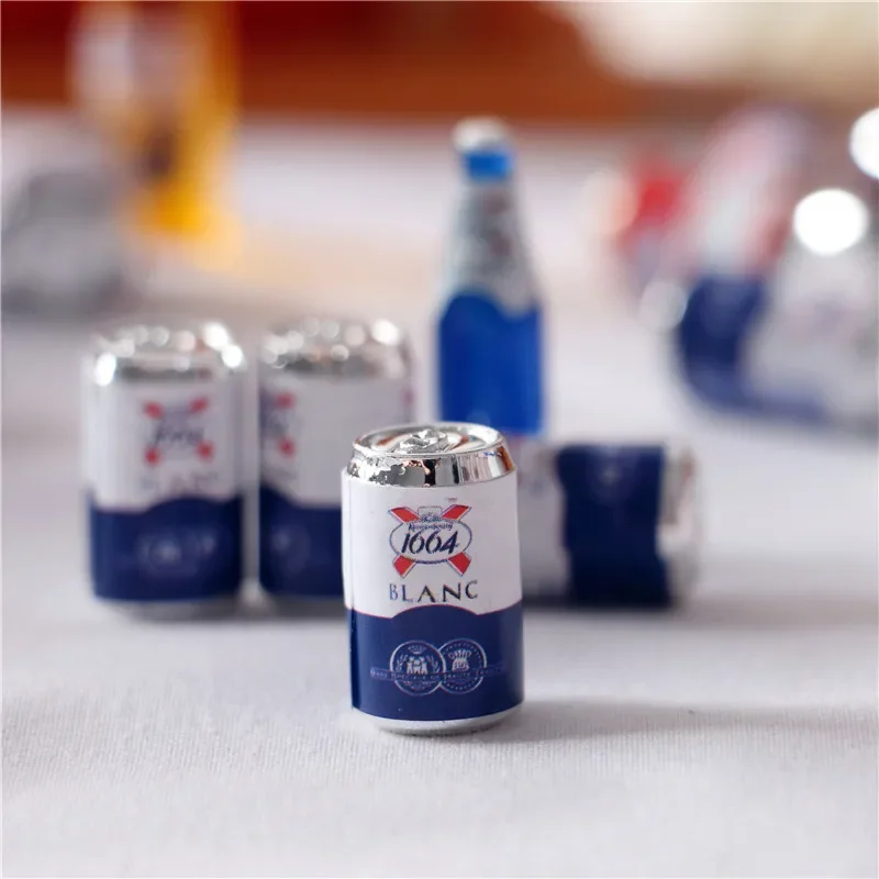 Kitchen Toy Set 1/12 Dollhouse Mini Soda Beer Cans Miniature Food Play Scene DIY Manual Model