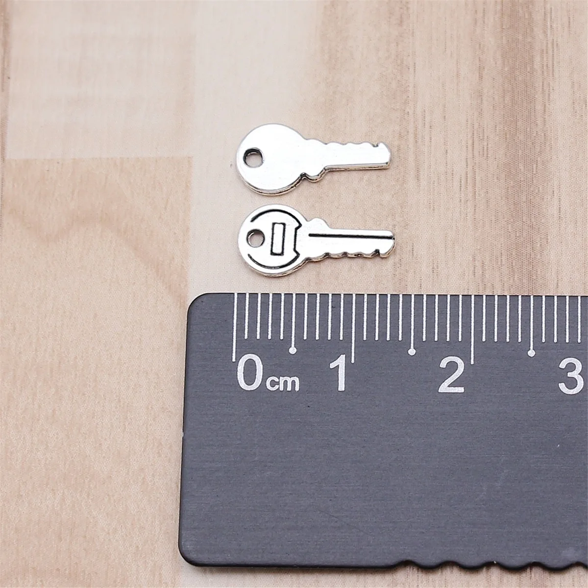 IFOCUS 아연 합금 DIY 주얼리 제작용 키 참, 13x5mm, 0.5x0.2 인치, 40 개/몫