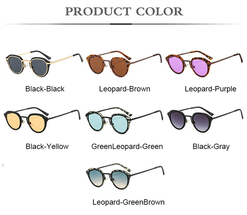 Ovale Retro-Sonnenbrille, Bonbonfarben, Leopardenmuster, Metallrahmen, UV400-Schutz, trendige Brillen im Punk-Stil für Männer und Frauen – Detail 4