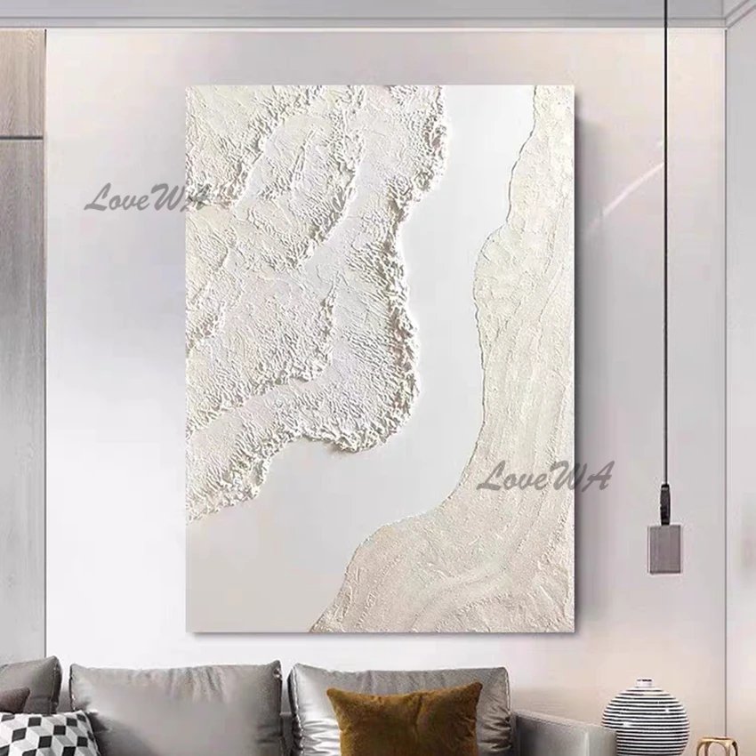 thumbnail image 1 of Pintura al óleo pintada a mano con líneas abstractas blancas y gruesas, decoración de pared moderna, diseño gris, pinturas acrílicas, lienzo artístico para pared, 1 of 5