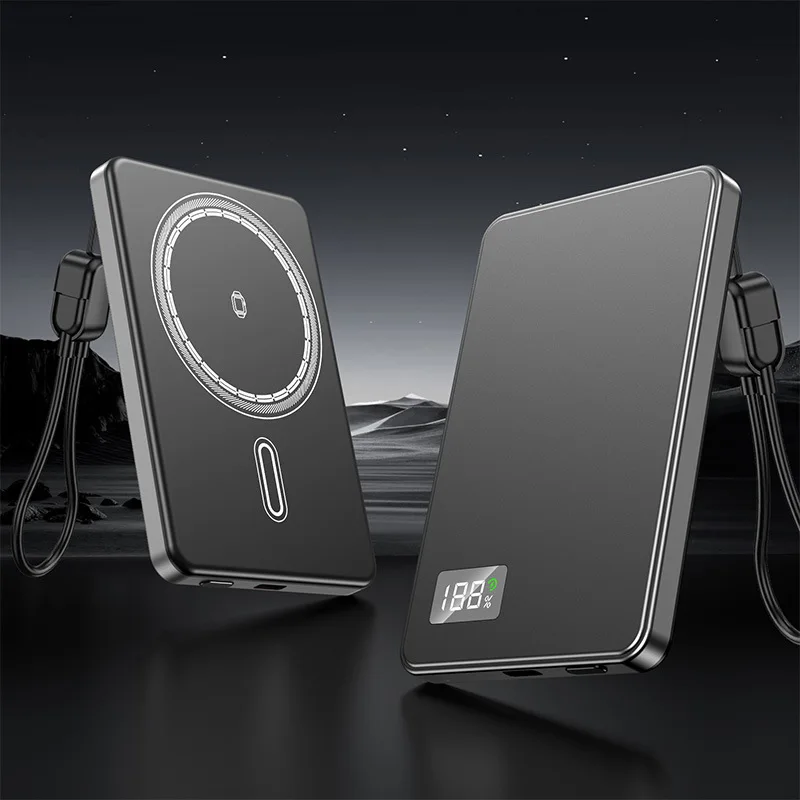 Ultra Slim Magnetic Power Bank for MagSafe Wireless Powerbank Fast Charger Thin Portable Battery For iPhone 17 16 Samsung S25 24