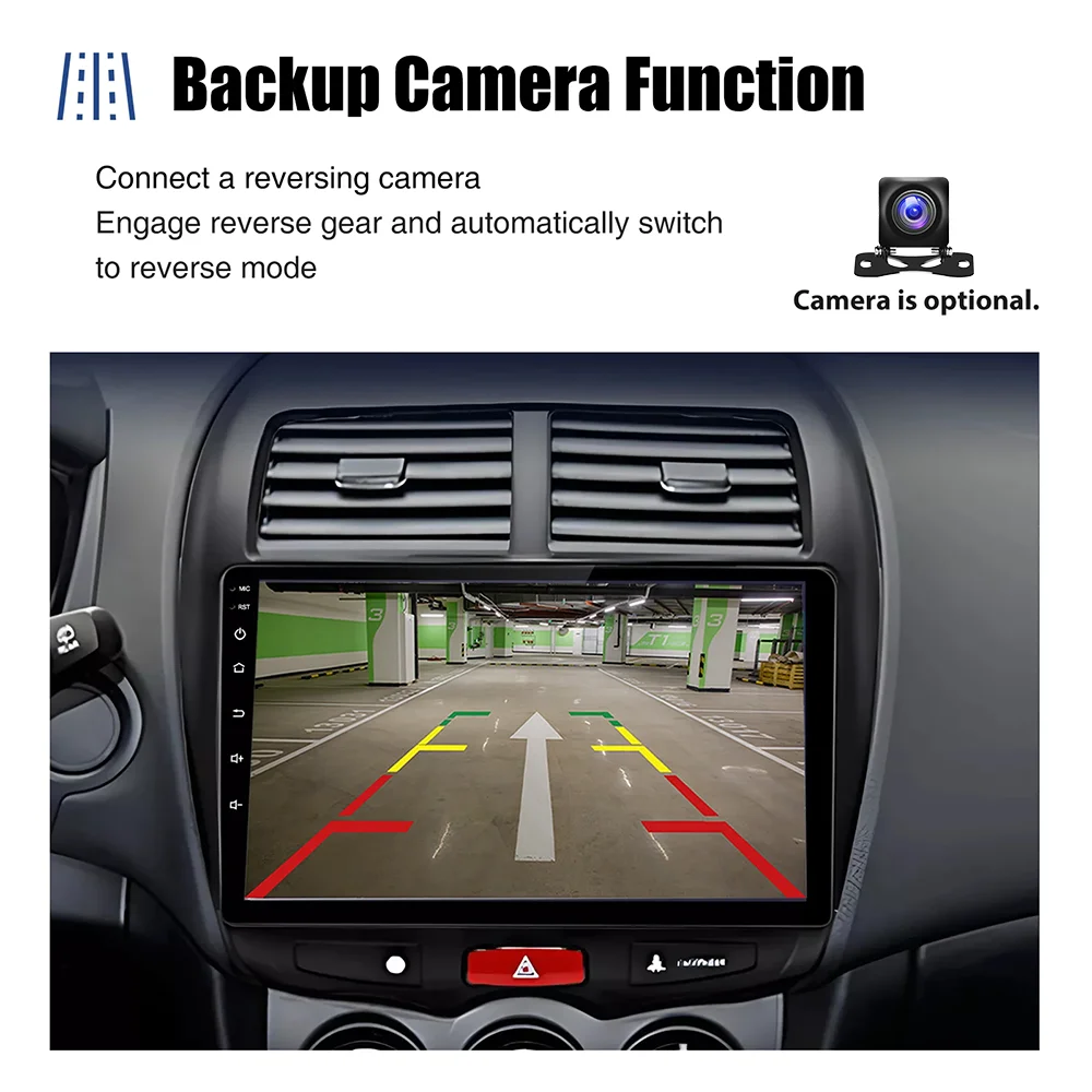 ESSGOO 2 DIN Android 14 Autoradio 10" für Mitsubishi ASX 2010-2016 - GPS Navigation Bluetooth FM/RDS CarPlay Android Auto Lenkradfernbedienung WiFi Multimedia Video Player Mirror Link Head Unit – Detail 16