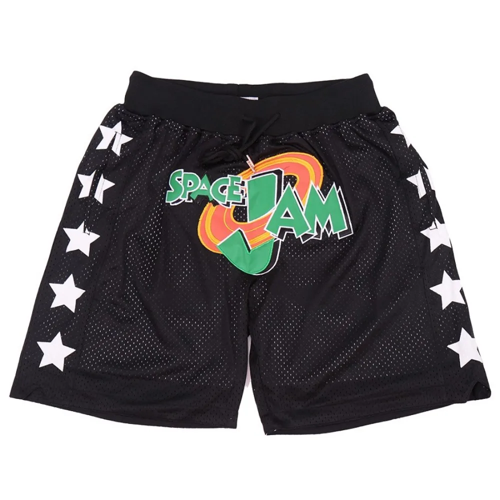 The Latest Basketball Shorts Space Jam Outdoor Sports Casual Beach Pants Ventilated Black Popular Men's Basketball Shorts