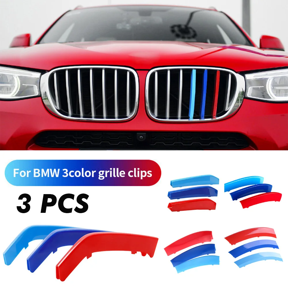 

3Pcs Car Grille Trim Strips For BMW X1 X2 X3 X4 X5 X6 X7 E84 F48 F49 F39 E83 F25 G01 F26 G02 E70 F15 E53 G05 E71 E72 F16 G06 G07