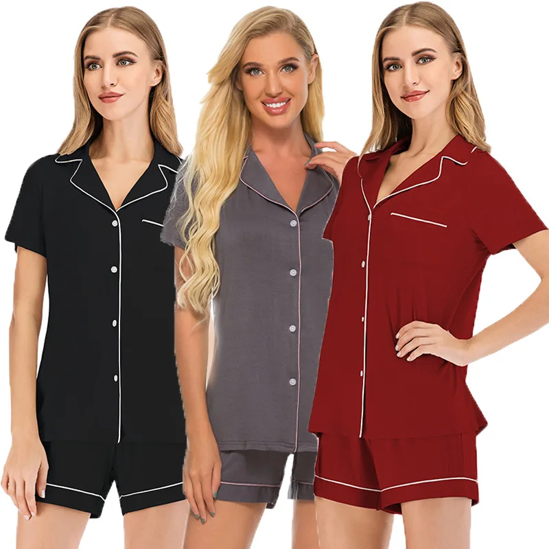 Modal Maternity Nursing Pajamas Set Breastfeeding Nightgown Summer Women Short Sleeve Loungewear Nightwear Sleepwear Pyjamas Set new women maternity breastfeeding pajamas set short sleeve nursing baby patchwork casual t shirt tops shorts solid sleepwear 2pc