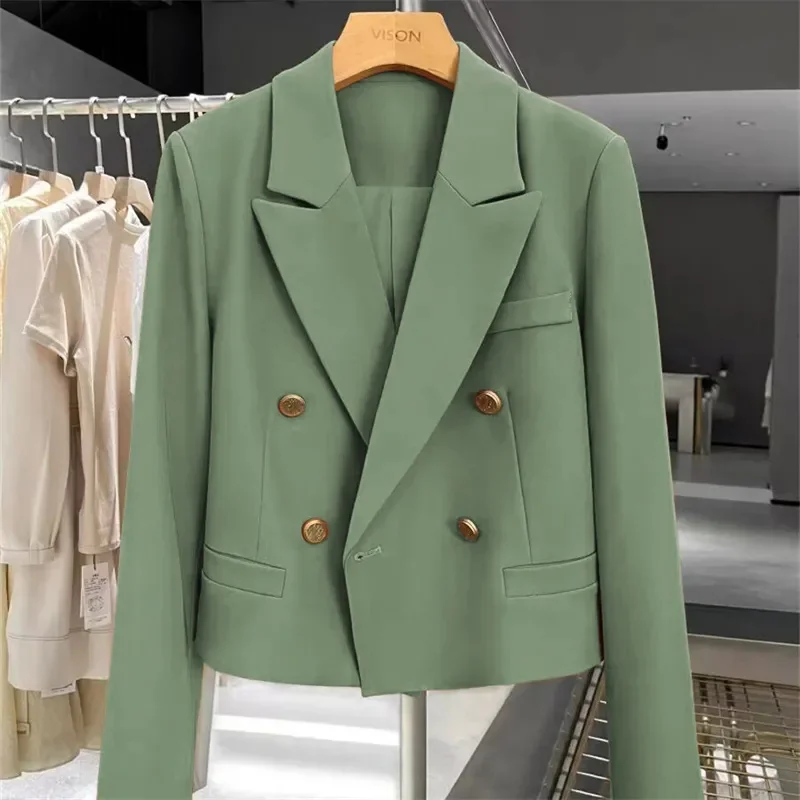 Women Coat Spring Autumn Khaki Suit 2024 New Fashion Korean Long Sleeve Blazers Woman Jacket Casual Office