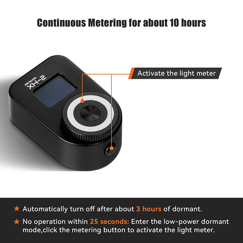 AstrHori XH-2 Kamera-Lichtmesser mit Kaltschuh für Kamerafotografie, OLED-Display, Echtzeit-Externer Kamera-Lichtmesser – Detail 4