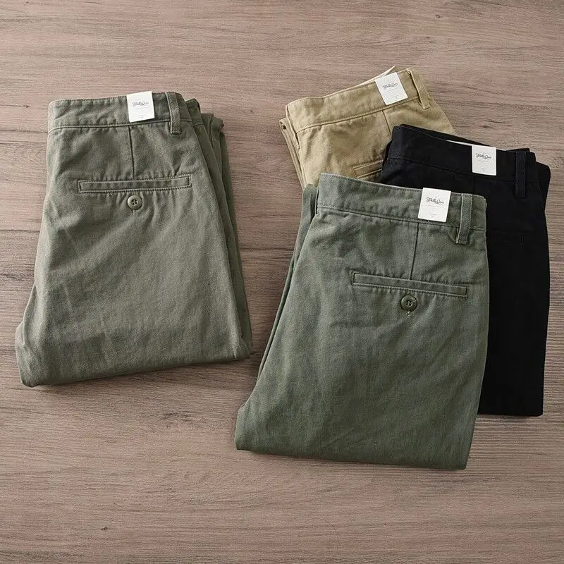 Loose Straight Leg Casual Pants Men's Summer Thin Workwear Trousers Wear-Resistant able Long Pants Youth Faion Sle