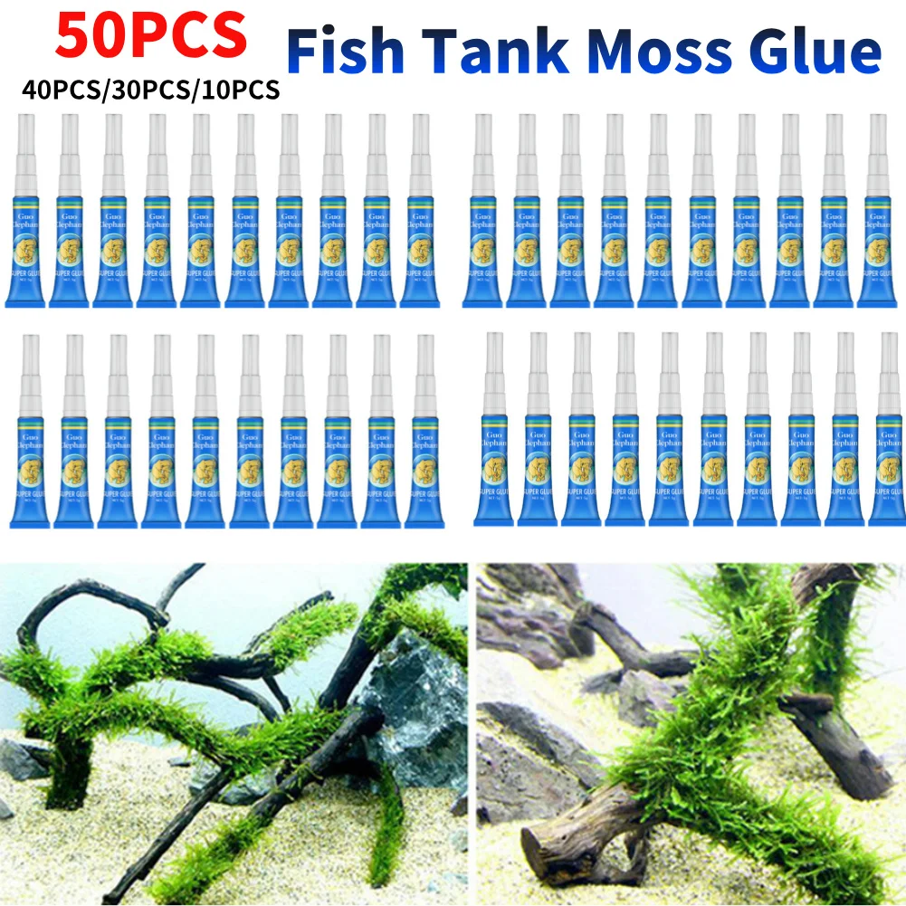 Aquarium Glue 50-5PCS 5g Fish Tank Aquarium Landscaping Moss Glue Frags Aquatic Water Grass Plant Stick Glue Rock Fixing Mucilage Decor