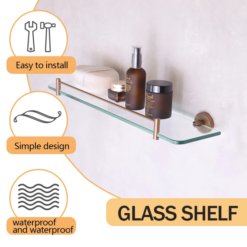 Rose Gold Robe Hook Roll Paper Holder Towel Ring Toiletbrush Holder SUS304 Towel Rack Toothbrush Soap Dish Easy Install