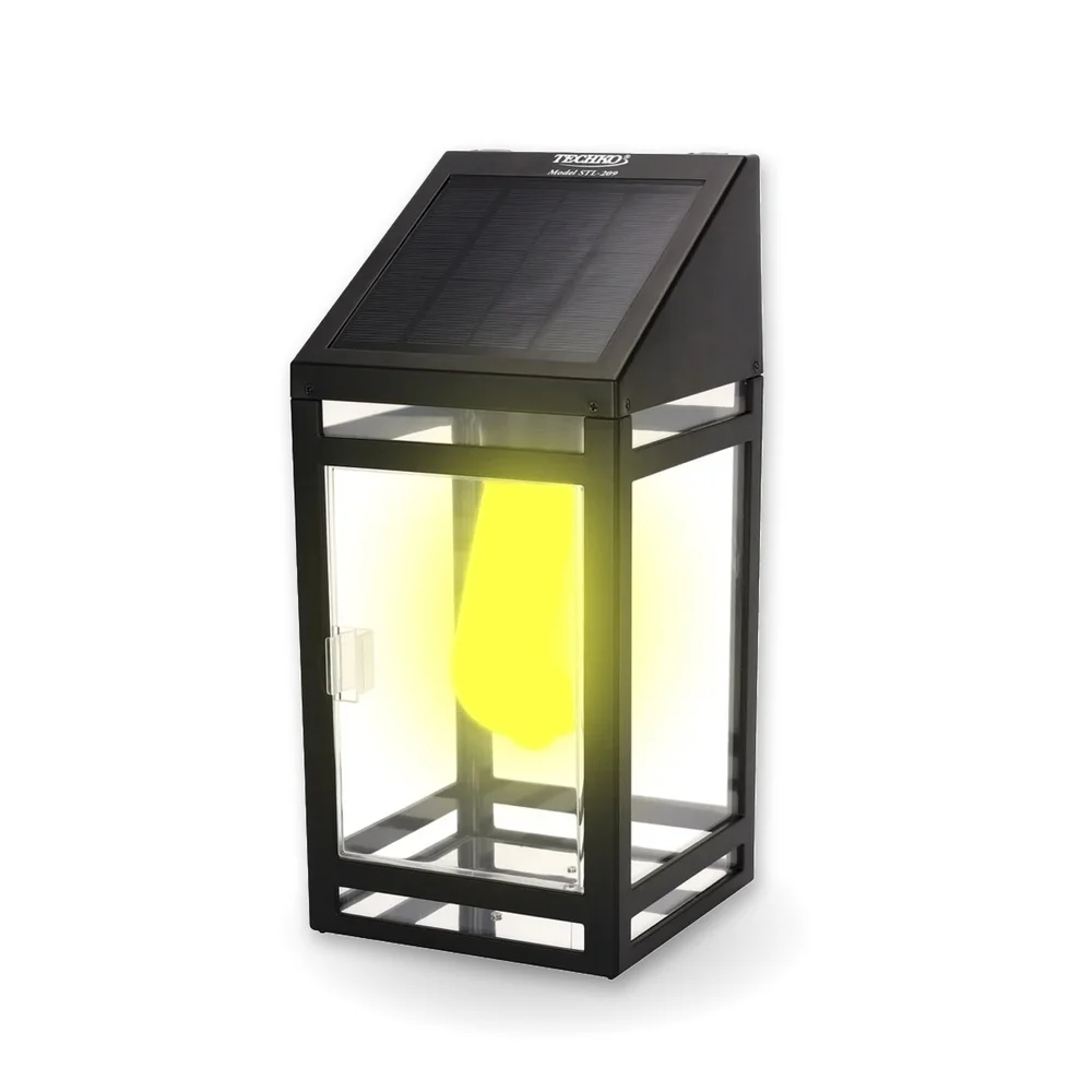 Solar LED Wall Lantern Waterproof Outdoor Light Amber White Light Solar Powered Easy Install Night Light Entrances Garden Decor 2