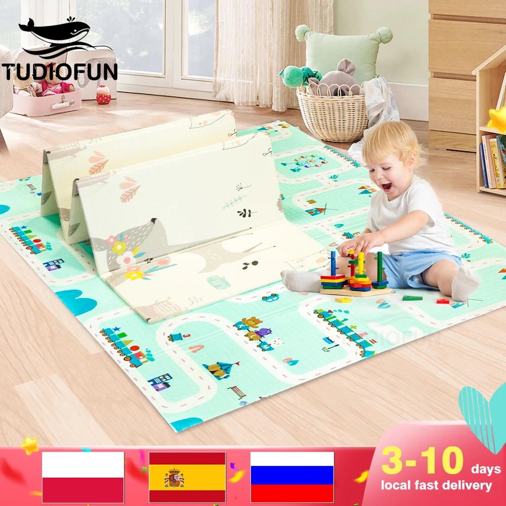 Large Size Foldable Cartoon Baby Play Mat Xpe Puzzle Children's Mat ...